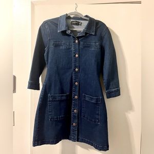 ✨MINKPINK dark denim button down mini dress✨